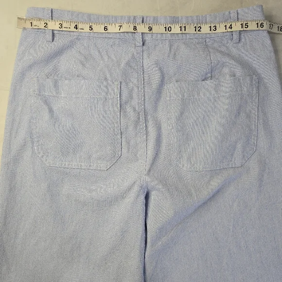 NWT J. Crew Factory Cropped Pants Blue White Stripe High Rise Wide Leg 29 - Picture 9 of 12